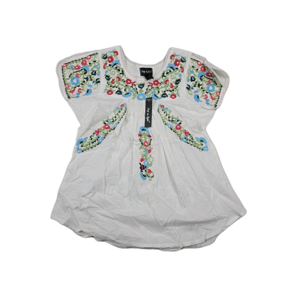 Step In Style Women's Size S/M Floral Embroidered Blouse Hippie
